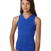 LA T Girls V-Neck Racer Back Tank