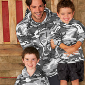 Youth Camouflage Pullover Hooded Blended Sweatshirt with Pouch Pocket