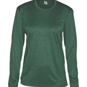 Ladies Pro Heather Long Sleeve Crew Neck Performance Tee